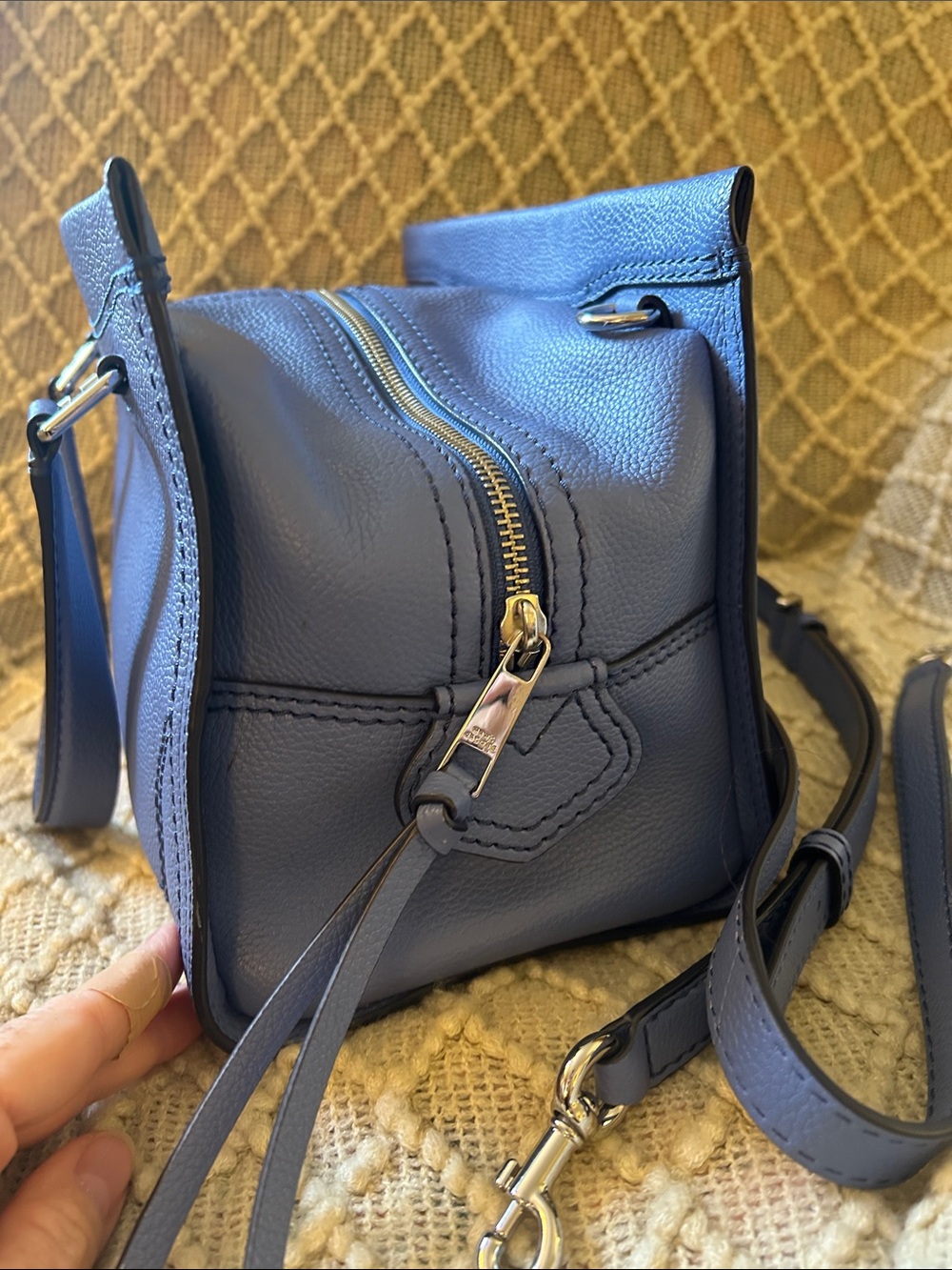 Marc Jacobs Blue Pebbled Leather Large Cruiser Satchel Excellent Condition! - Picture 2 of 14